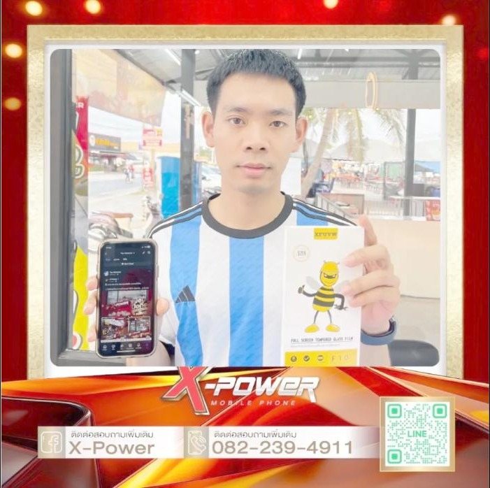 ลูกค้าจริงที่มาใช้บริการร้าน X-POWER พร้อมสินค้าที่ซื้อ